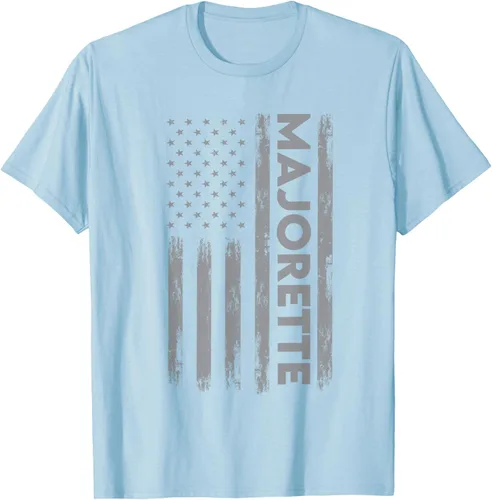 Vista 38 de Great Majorette - Camiseta de bastón giratorio con diseño de bandera de Estados Unidos, Negro, S