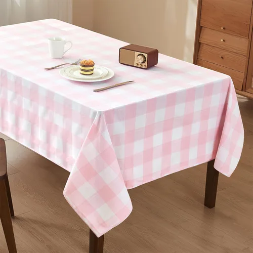 Vista 25 de Mantel rectangular de 55 x 71 pulgadas, lino sintético, sin arrugas e impermeable, mantel rectangular verde aguacate para cocina, comedor, fiesta