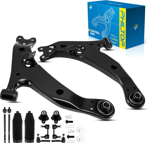 Vista 123 de PHILTOP Kit de suspensión delantera de 10 piezas, brazos de control inferiores con juntas de bola, eslabones de extremo de barra estabilizadora