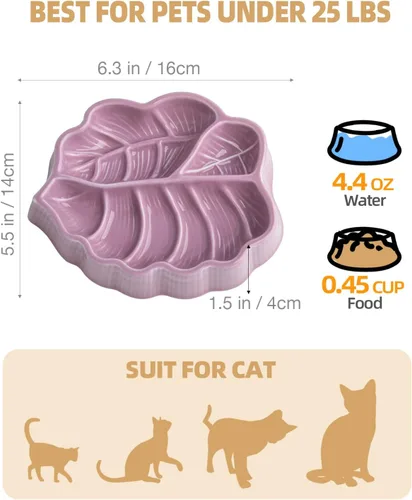 Vista 2 de Tazón de alimentación lenta para perros, 0.44 tazas, plato de cerámica para perros que comen rápido, razas pequeñas, cuenco de rompecabezas