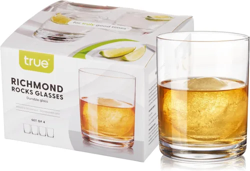 Vista 13 de Vasos altos True, juego de 4 vasos altos de vidrio para cócteles, mojito, té helado, jugos, agua con gas, vasos de cocina, vasos para bar en casa