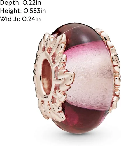 Vista 5 de PANDORA Joyería de cristal de Murano y hojas de rosa Metal Vidrio no aplica