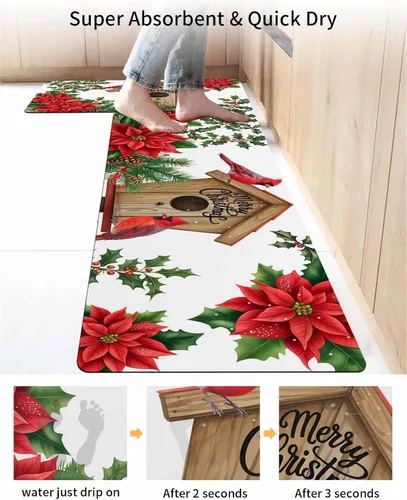 Vista 4 de Snowy Farmhouse - Tapete de baño para bañera, antideslizante, de secado rápido y absorbente, de tierra de diatomeas, para fregadero de cocina