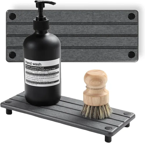 Vista 12 de Organizador de Fregadero de Cocina, Bandeja de Piedra Absorbente de Agua para Fregadero, Bandeja de Encimera de Baño de Diatomita, Protector
