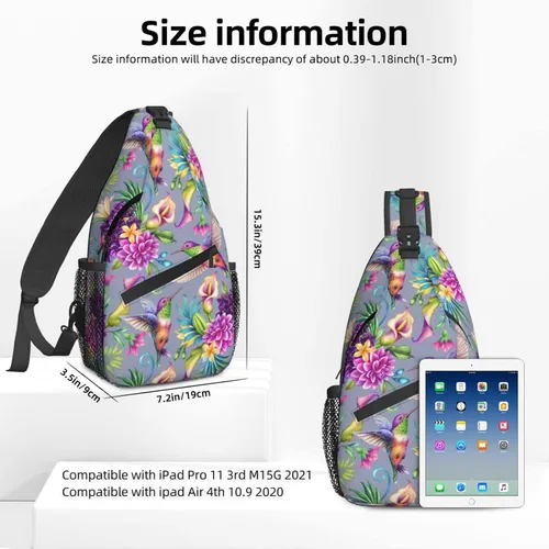 Vista 2 de NiuKom Mochila pequeña tipo bandolera para el pecho, bolsa de hombro, gimnasio, ciclismo, viajes, senderismo, mochila para mujeres y hombres, Flores