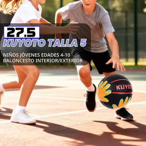 Vista 3 de KUYOTQ Size 5/6 Basketball 27.5"/28.5" for Kids Youth Womens with Visual Hand Print Guide, for Shooting Practice, Correct Shooting Form and Improve