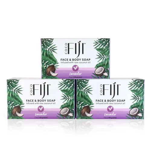 Vista 28 de Barra de jabón Coco Fiji para cara y cuerpo infundida con aceite de coco orgánico, Awapuhi Seaberry, aceite esencial, jabón natural para hidratar