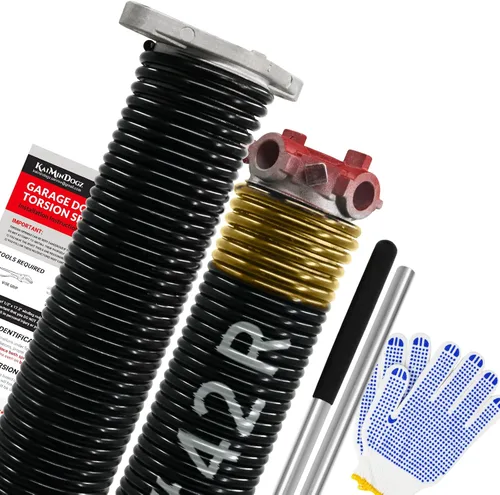 Vista 32 de Par de Resortes de Torsión para Puerta de Garaje de 1.75" Juego con Barras de Enrollado Antideslizantes y Guantes, Electroforesis de Alta Precisión