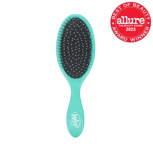 Vista 2 de Wet Brush Cepillo desenredante original, exclusivo de Amazon, color aguamarina, cerdas IntelliFlex ultrasuaves, cepillo desenredante que se desliza