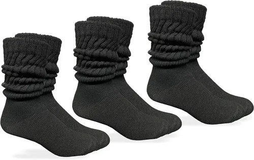 Vista 6 de Jefferies Socks Calcetines Slouch de Punto de Algodón Grueso y Pesado para Hombre, Paquete de 3 Pares Blanco