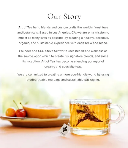 Vista 5 de Art of Tea Apricot Escape - Sin cafeína 50 bolsitas de té piramidales ecológicas