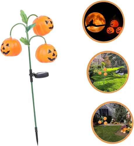 Vista 6 de NOLITOY Farol solar de calabaza para exteriores, luces LED para decoración de exteriores, luces solares de calabaza al aire libre, luz de calabaza