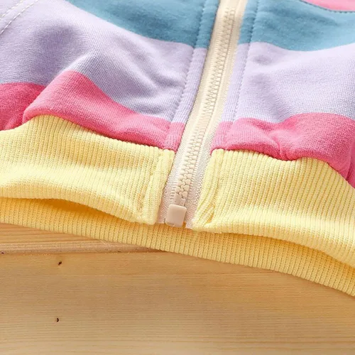Vista 5 de DDSOL Chaqueta con cremallera para bebé, sudadera con capucha para niña, abrigo de invierno ligero, para otoño, 2t-7t