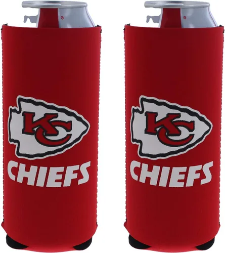 Vista 6 de Paquete de 2 soportes para latas Coozie con logotipo del equipo de fútbol, aislador de bebidas, se adapta a latas de 24 onzas a 25 onzas