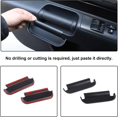 Vista 4 de Aunginsy Organizador de almacenamiento para manija de puerta de automóvil, compatible con Toyota FJ Cruiser 2007-2021, manija de puerta delantera