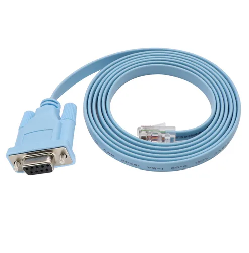 Vista 4 de Cable de consola Cisco de 9 pines DB9 hembra Serial RS232 a RJ45 macho Cat5 Ethernet LAN Rollover Cable de conmutador Cisco (DB9P a RJ45 1.8M)