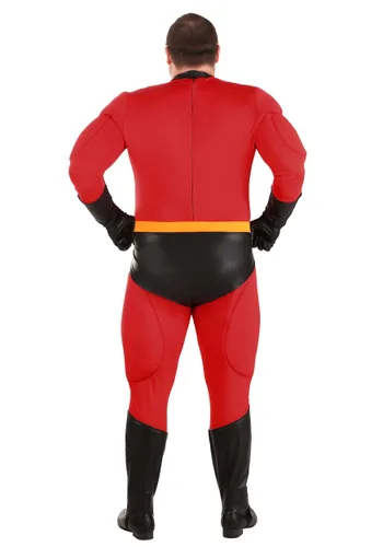 Vista 3 de Disfraz Deluxe de Mr. Incredible Talla Plus para Hombre de Disney Los Increíbles Multicolor