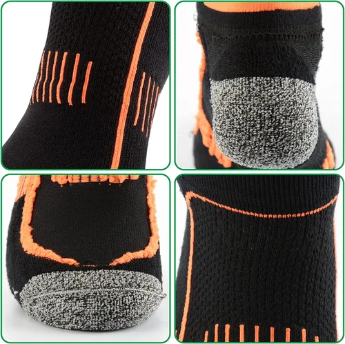 Vista 4 de Men's Padded Anti Sweat Stink Resist Blister Proof Low Cut Compression Running Socks