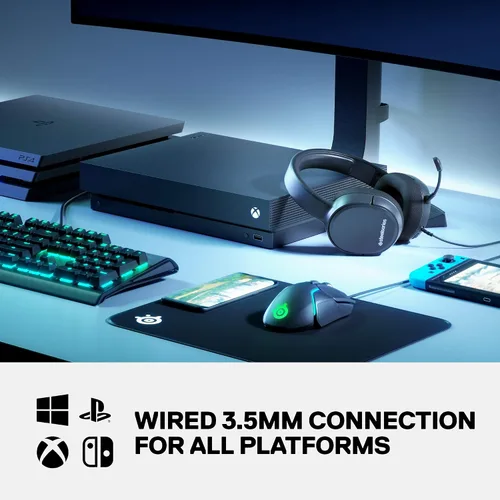 Vista 2 de SteelSeries Arctis 1 - Auriculares con cable para juegos, micrófono Clearcast desmontable, diadema ligera reforzada de acero, para PC, PS4, Xbox