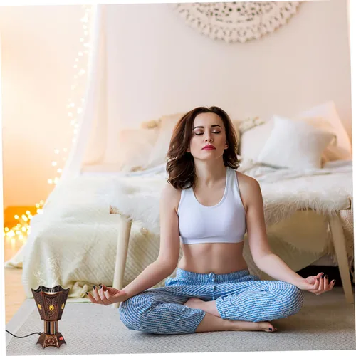 Vista 8 de SEWACC Quemador de incienso eléctrico, quemador de resina de incienso, soporte de incienso enchufable, estilo de Oriente Medio, quemador de yoga