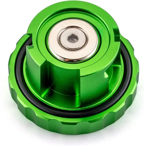 Vista 9 de WeiSen Tapa de combustible diésel de aluminio compatible con Dodge Ram 1500 2500 3500 verde magnético 2019-2024