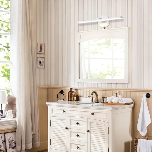 Vista 6 de MantoLite - Luces de tocador enchufables, accesorios de iluminación de baño sobre espejo Blanco