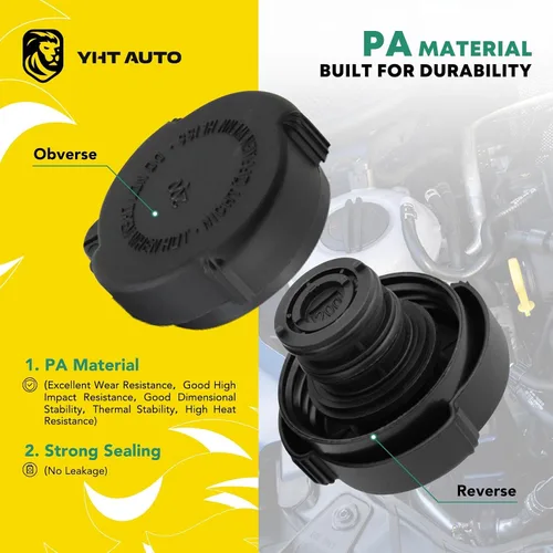Vista 2 de YHTAUTO Depósito de expansión de depósito de desbordamiento de recuperación de refrigerante del motor con tapa y sensor presurizados para 1992-1999