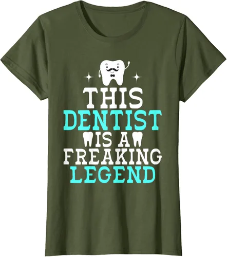 Vista 12 de Camiseta con texto en inglés «This Dentist is a freaking Legend Dentist», Negro