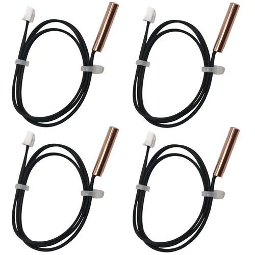 Vista 7 de 4 piezas de sensor de temperatura termistor NTC 5K, sonda termistor de 5K de 15.7 pulgadas, sensor de temperatura sensible al epoxi para aire