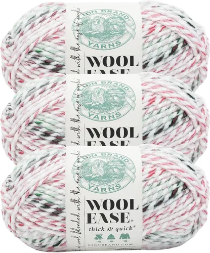 Vista 65 de Lion Brand Yarn - Ovillo de lana Wool-Ease Thick & Quick color fuerza aérea Super Bulky Wool Acrylic Blend Fiber for Soft Hats, Sweaters, Chunky