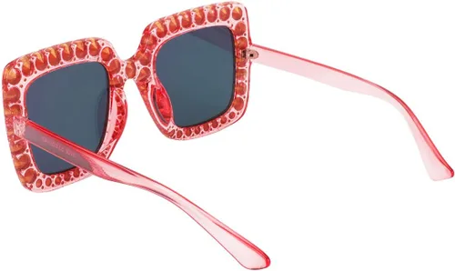 Vista 5 de MEETSUN Elton Square Rhinestone Sunglasses Oversized Bling for Women with Diamond Frames 70s Retro for Beach & Disco
