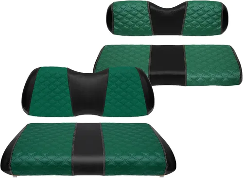 Vista 25 de Fundas de Asiento de Carrito de Golf Delanteras y Traseras Impermeables y Resistentes al Sol de Cuero Vinílico de Grado Marino Accesorios de Negro