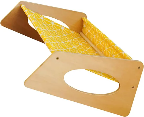 Vista 5 de Cama elevada de madera para gatos, hamaca transpirable para mascotas de tamaño mediano para todas las estaciones, muebles elevados estables