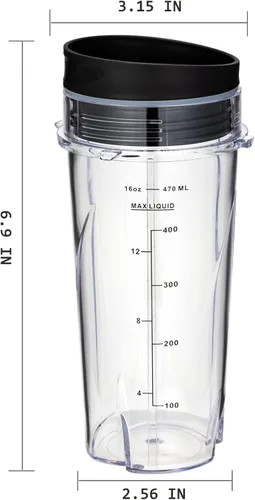 Vista 4 de Tazas de licuadora QB3001SS QB3000SS de 16OZ para licuadora personal