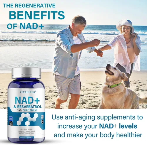 Vista 4 de Suplemento alternativo NMN 1500 mg – 120 cápsulas (suministro para 40 días) NAD+ de alta pureza y resveratrol para anti-envejecimiento, apoyo
