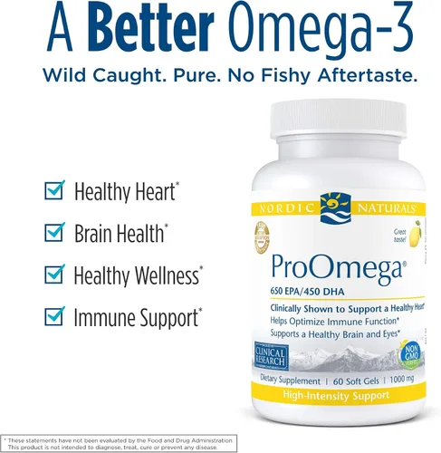 Vista 3 de Nordic Naturals ProOmega, sabor a limón - 1280 mg Omega-3 - Aceite de pescado de alta potencia con EPA y DHA - Promueve la salud del cerebro