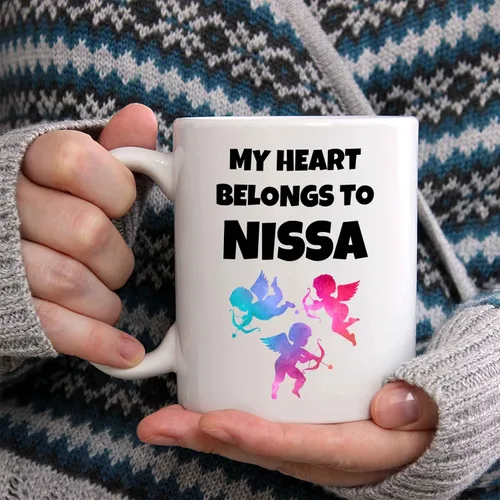 Vista 2 de Julia – Taza de café o té, color blanco, cerámica, regalo único, regalo de cumpleaños, idea para amiga, amiga, esposa, hermana, madre, hija, nieto