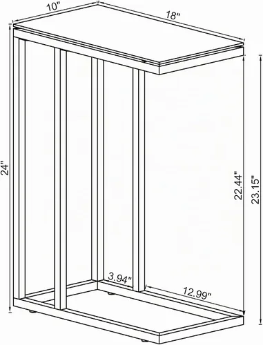 Vista 3 de Coaster Stella 900250 - Mesa auxiliar rectangular para sala de estar, cromada, 10 pulgadas