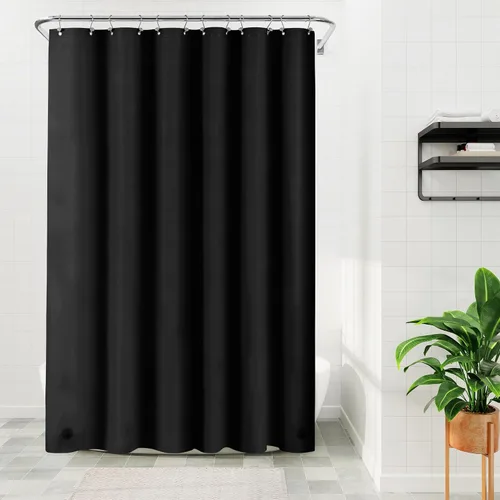 Vista 82 de Barossa Design - Forro de cortina estrecho de PEVA para ducha, con 3 imanes, impermeable, para cabina de baño pequeña, sin PVC, ojales metálicos