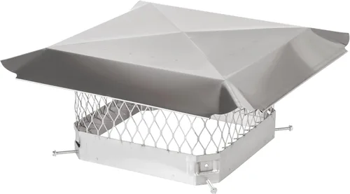 Vista 6 de HY-Guard HG99 Cubierta de Chimenea de Acero Galvanizado de Una Sola Salida con Perno, Tamaño de Malla 3/4", Se Adapta al Exterior de Baldosas