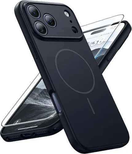 Vista 48 de FNTCASE Funda para iPhone 14 Pro Max color azul: [compatible con Magsafe] Funda magnética mate sólida con [protección completa de la cámara]
