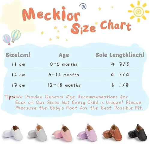 Vista 6 de Meckior - Zapatos para recién nacidos, tipo mocasines de lona con suela suave para recién nacidos, bebés, niños y niñas que estén dando sus primeros