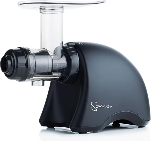 Vista 7 de Cold Press SANA 707 Exprimidor horizontal clásico de baja velocidad Fácil de limpiar, potente, alimentación automática, accesorio de apio, postres