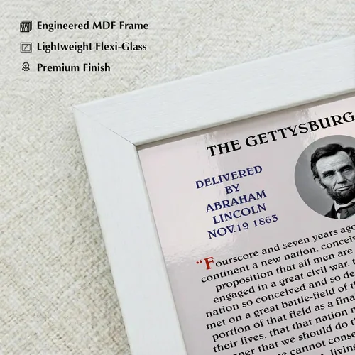 Vista 4 de Abraham Lincoln The Gettysburg Address - Póster histórico de Estados Unidos para el hogar, oficina, aula y decoración patriótica