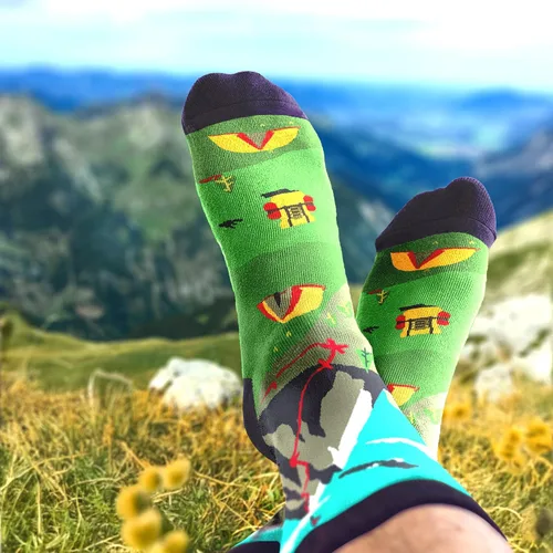 Vista 4 de VICRAZY Calcetines para senderismo, escalada, correr para hombres, mujeres, senderismo, escalada, correr, accesorios de bicicleta, relleno