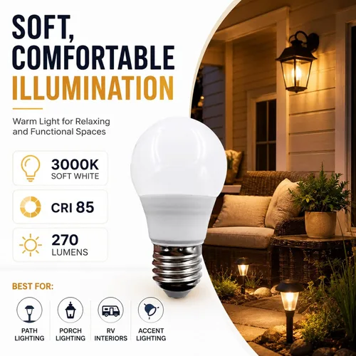 Vista 2 de Taysing Bombilla de 12 V A15 3 W blanco suave 3000K E26 base de tornillo 12 V bombilla LED CC 12 voltios 24 V 36 V 48 V luces de bajo voltaje