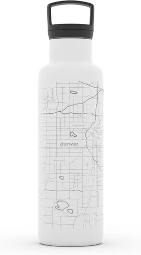 Vista 13 de Well Told Botella de agua aislada con mapa de Washington DC grabado, botella de acero inoxidable grabada (21 onzas, blanco) botella aislada de mapa