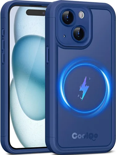 Vista 54 de COOLQO Funda magnética para iPhone 12, doble capa mate resistente a los arañazos, color negro