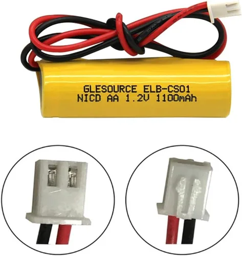 Vista 2 de Batería de luz de emergencia AA 1100mAh 1.2V compatible con ELB-CS01, EXR EL 122 C4T, Custom 332, Unitech OSA268 (paquete de 10)