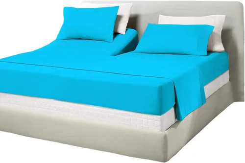 Vista 49 de Juego de sábanas de algodón de 600 hilos tamaño Queen dividido para base de cama ajustable, juego de sábanas de 4 piezas con bolsillo profundo